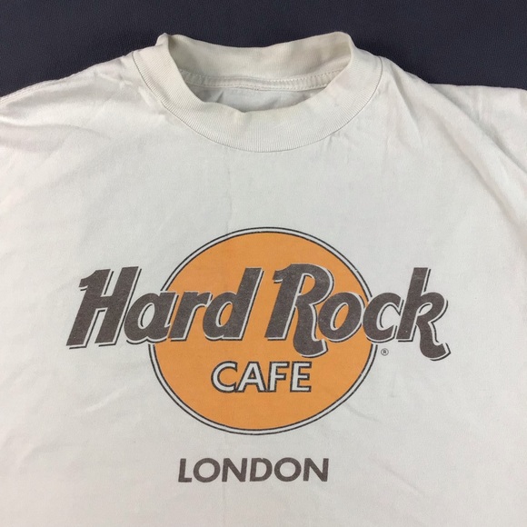 Hard Rock Cafe t-shirt L men’s London England white graphic distressed soft - Picture 2 of 11